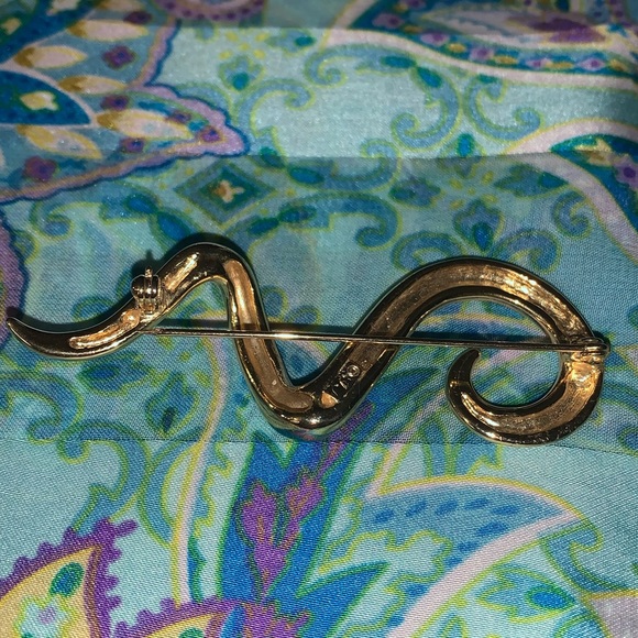 JJ Jonette Jewelry Gold Tone Swirl Brooch Pin - Picture 12 of 14
